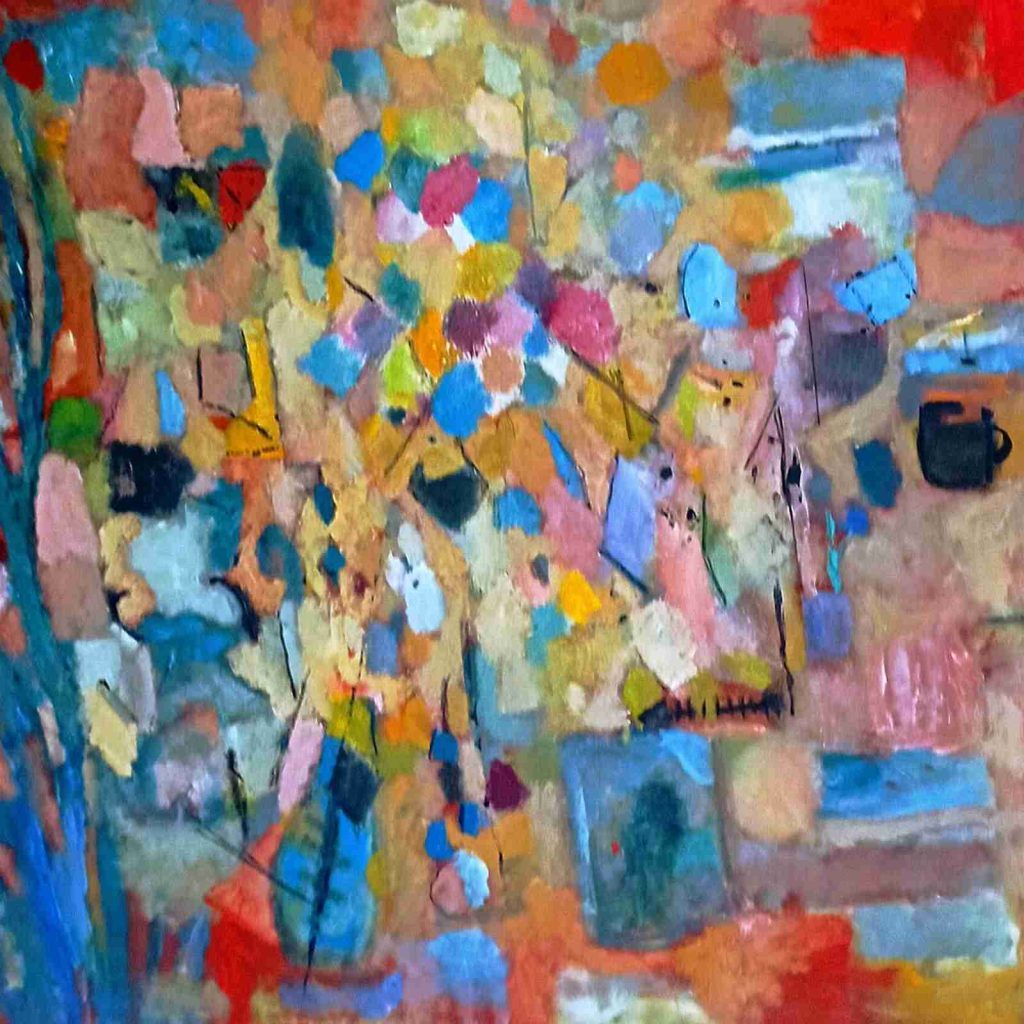 Pintura abstracta con colores vivos